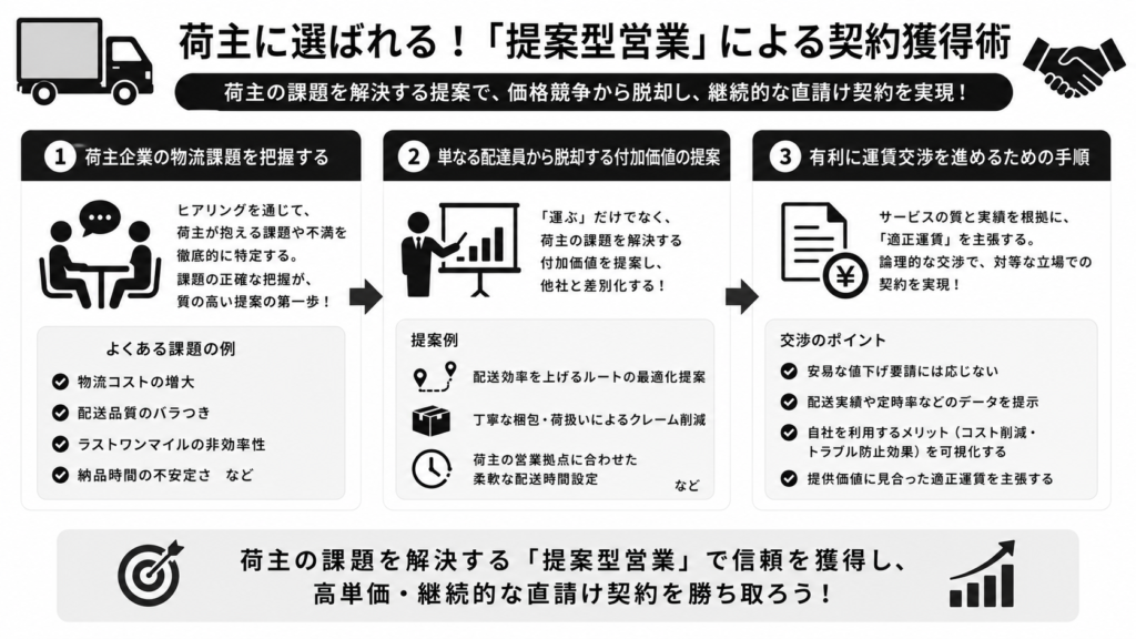 荷主に選ばれる！「提案型営業」による契約獲得術
