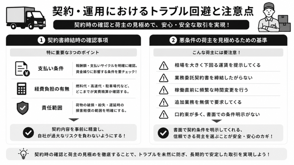 契約・運用におけるトラブル回避と注意点