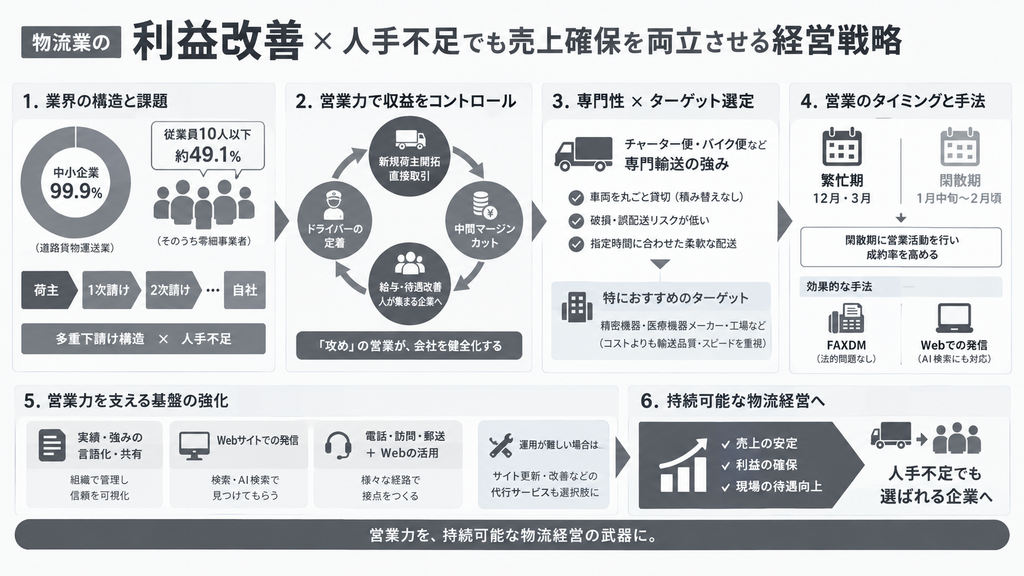 物流業の利益改善について|人手不足でも売上確保を両立させる経営戦略とは?