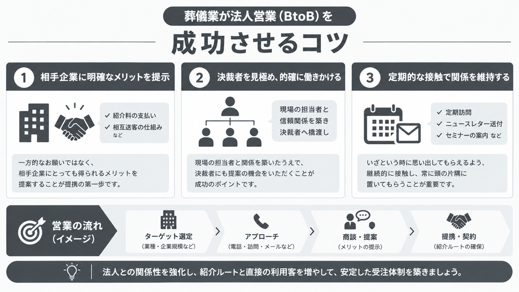 葬儀業が法人営業（BtoB）を成功させるコツ