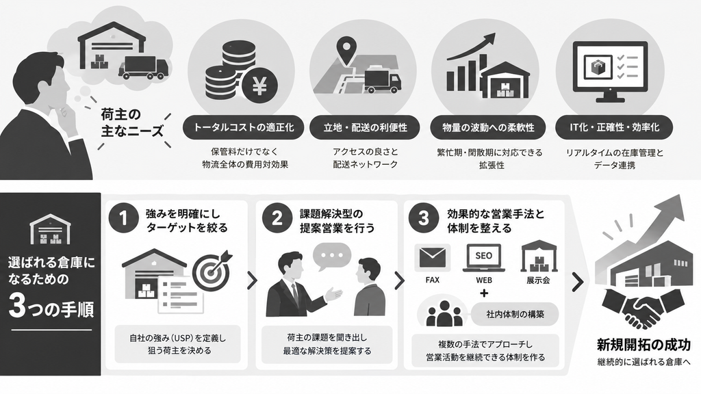 倉庫業を利用する顧客の求めている事とは?新規開拓を成功させるために重要なこと