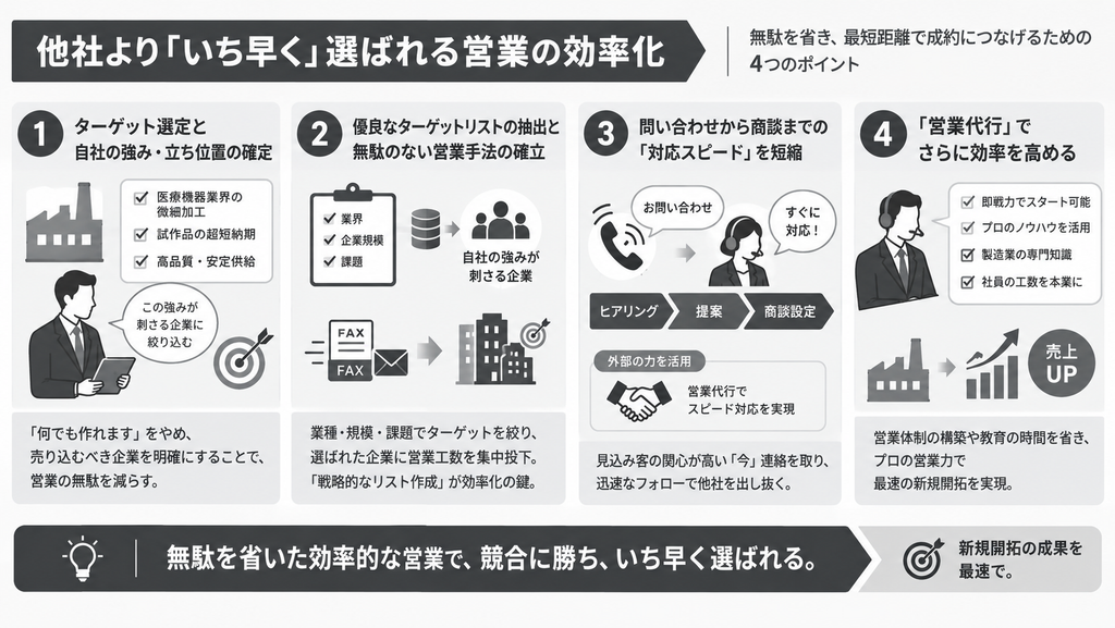 他社より「いち早く」選ばれる営業の効率化