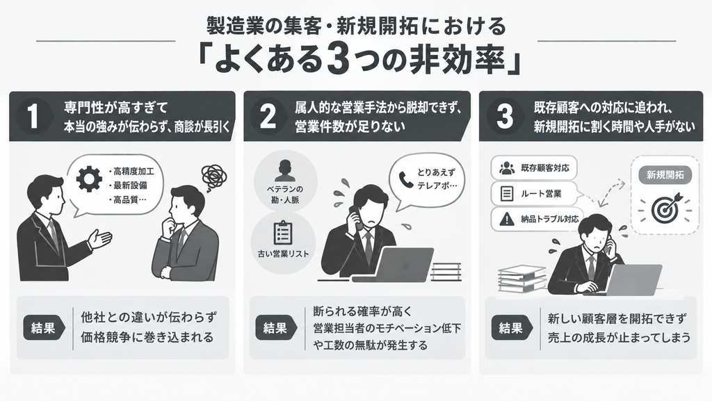 製造業の集客・新規開拓における「よくある非効率」
