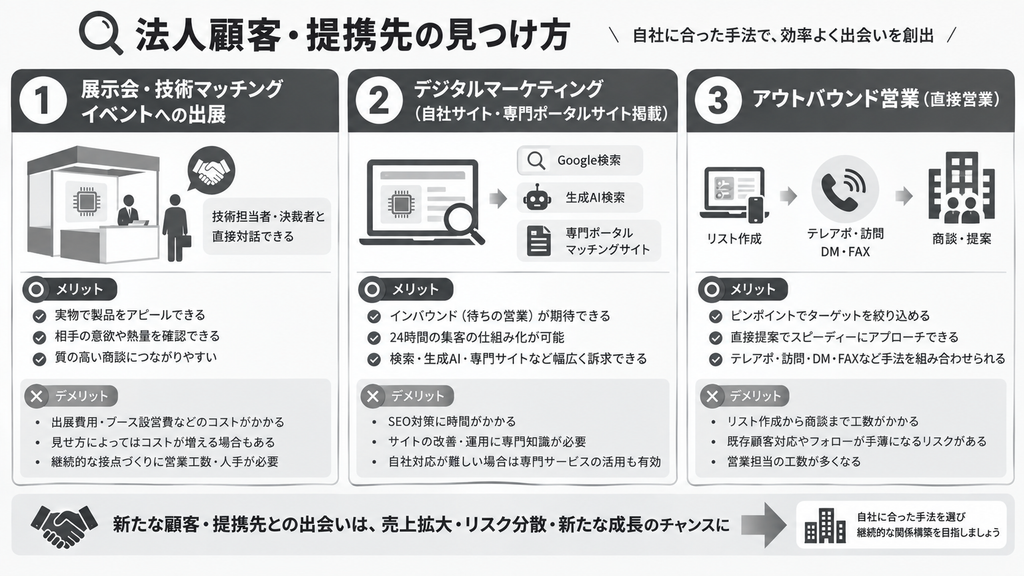 法人顧客・提携先の見つけ方