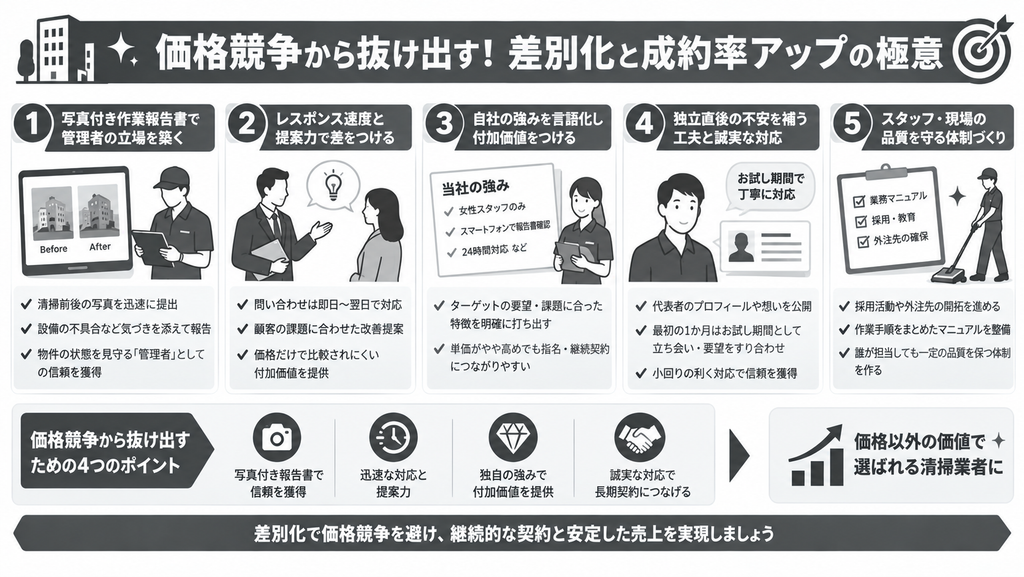 価格競争から抜け出す!差別化と成約率アップの極意
