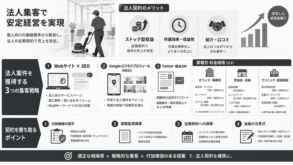 ハウスクリーニング業者必見!法人集客を成功に導く戦略および費用相場