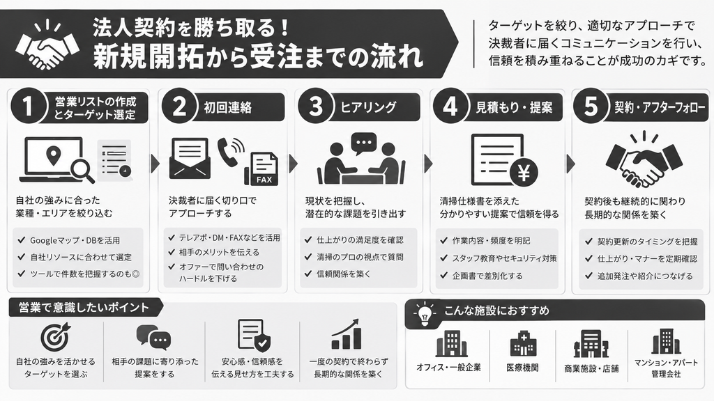 法人契約を勝ち取る!新規開拓から受注までの流れ
