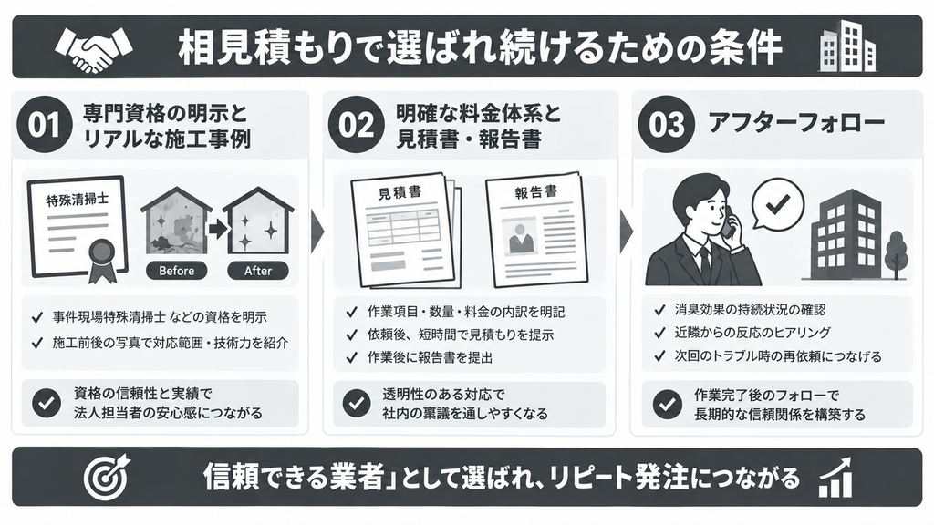 相見積もりで選ばれ続けるための条件