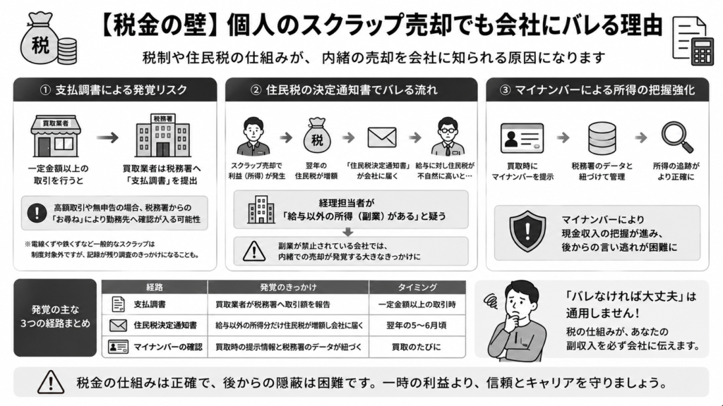 【税金の壁】個人のスクラップ売却でも会社にバレる理由