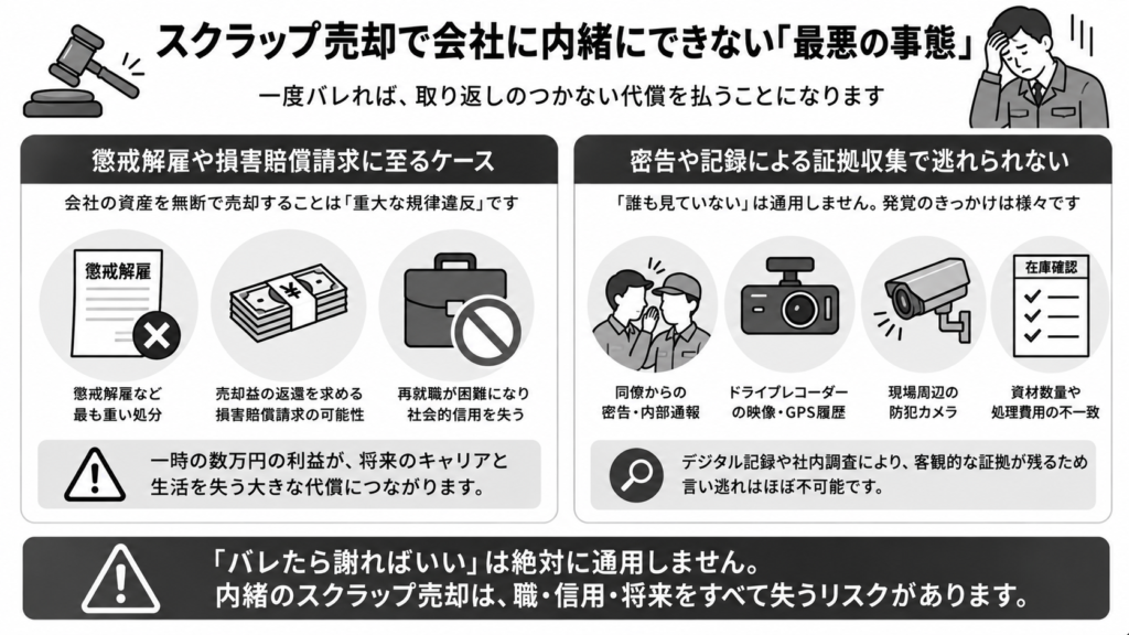 スクラップ売却で会社に内緒にできない「最悪の事態」
