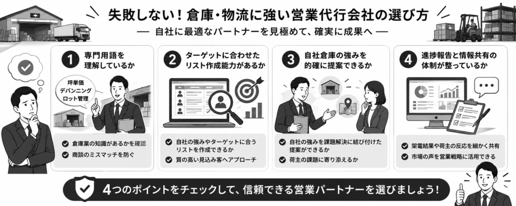 失敗しない為に!倉庫・物流に強い営業代行会社の選び方を学ぼう