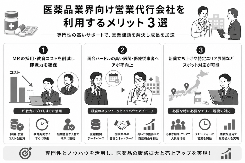 医薬品業界向け営業代行会社を利用するメリット3選について