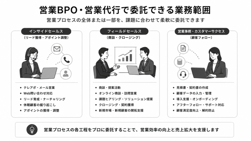 urikata.net_営業BPOとは何か？各サービスを導入することで得られること