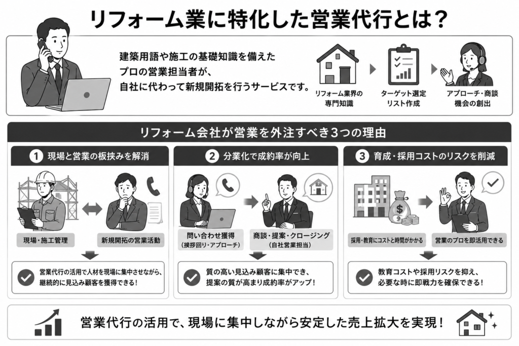 リフォーム業に特化した営業代行の特徴とは?