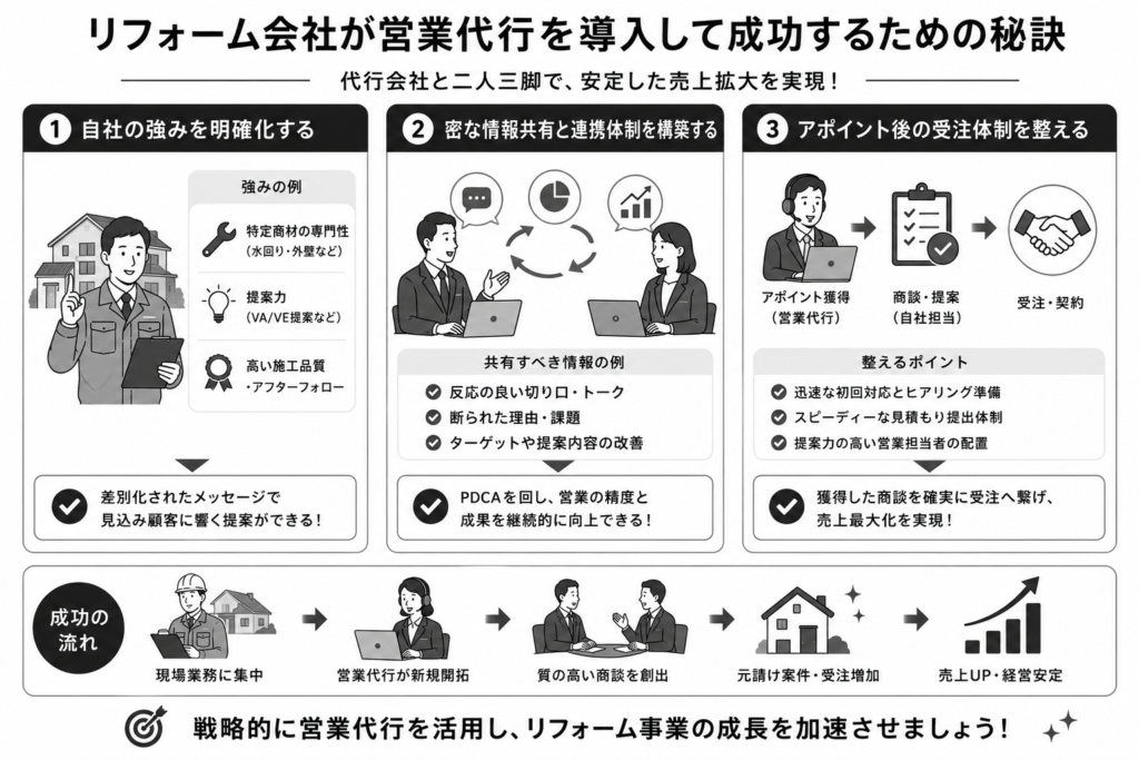 リフォーム会社が営業代行をドウン有して成功するための秘訣とは