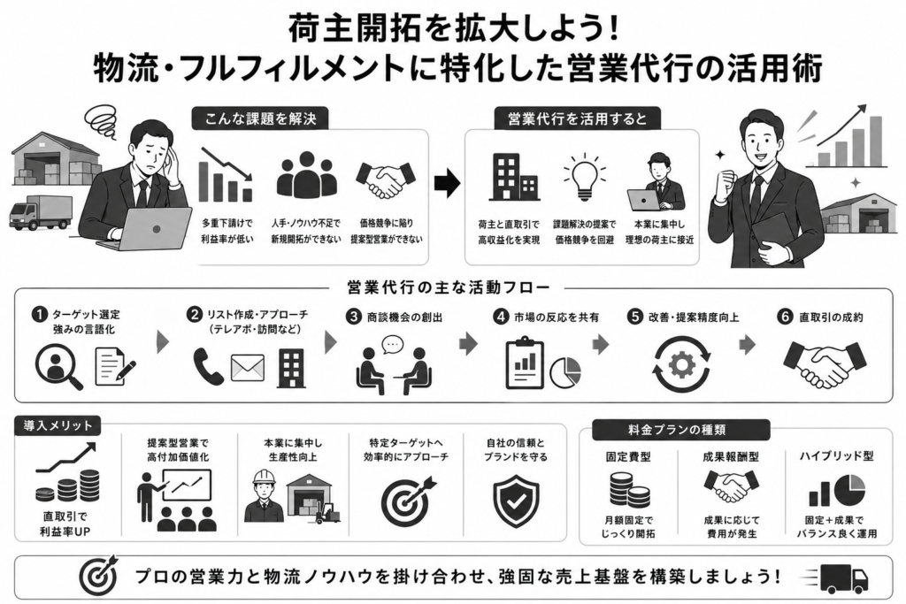 荷主開拓を拡大する!物流・フルフィルメント業に特化した営業代行の活用術