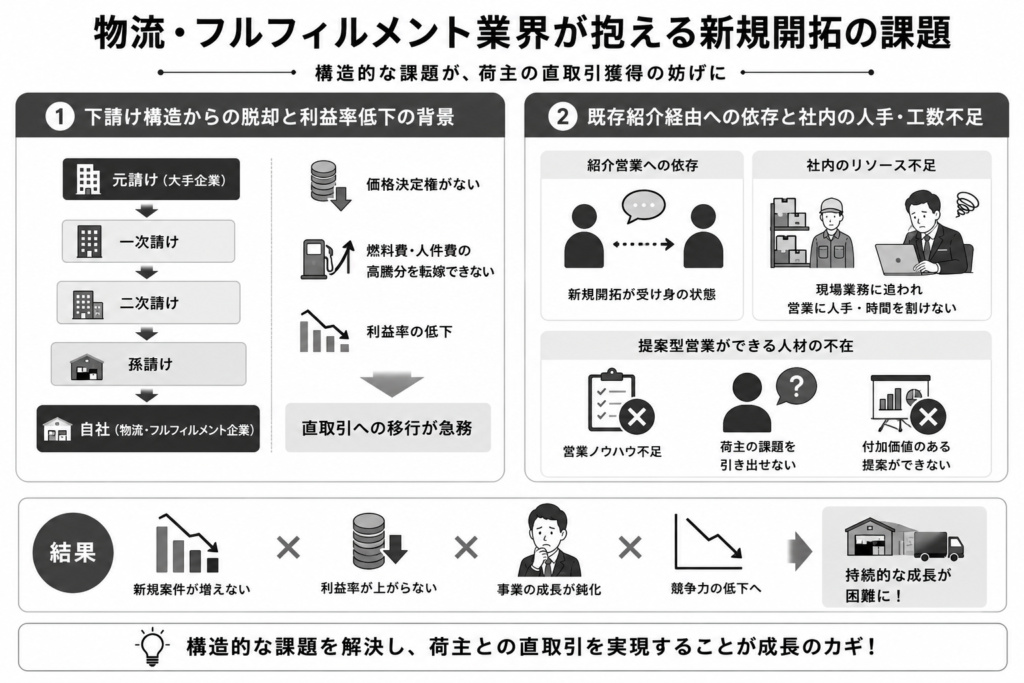 物流業・フルフィルメント業界が抱える新規獲得の課題について