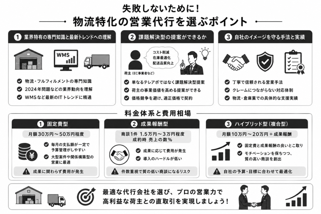 失敗しないために!物流特化の営業代行を選ぶポイントについて