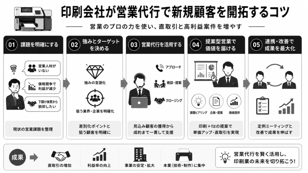 印刷会社が営業代行で新規顧客を開拓するコツとは