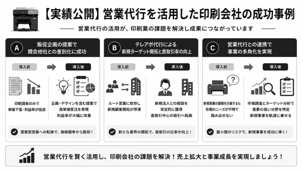 【実績公開】営業代行を活用した印刷会社の成功事例を紹介!