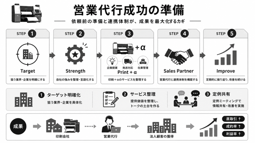 営業代行会社への依頼を成功させる情報と体制の事前準備
