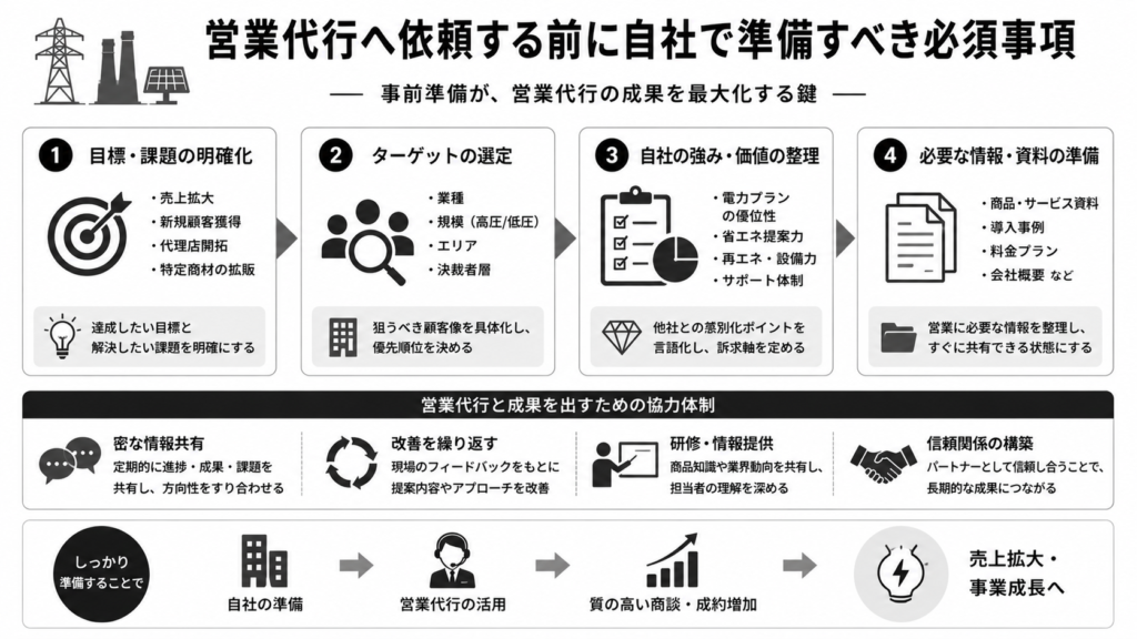 営業代行への依頼前に自社で準備すべき必須事項について