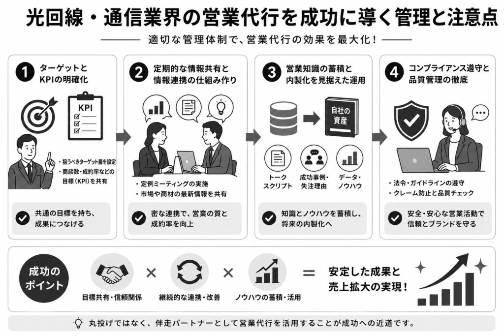 営業代行を成功に導くための管理と注意点を解説
