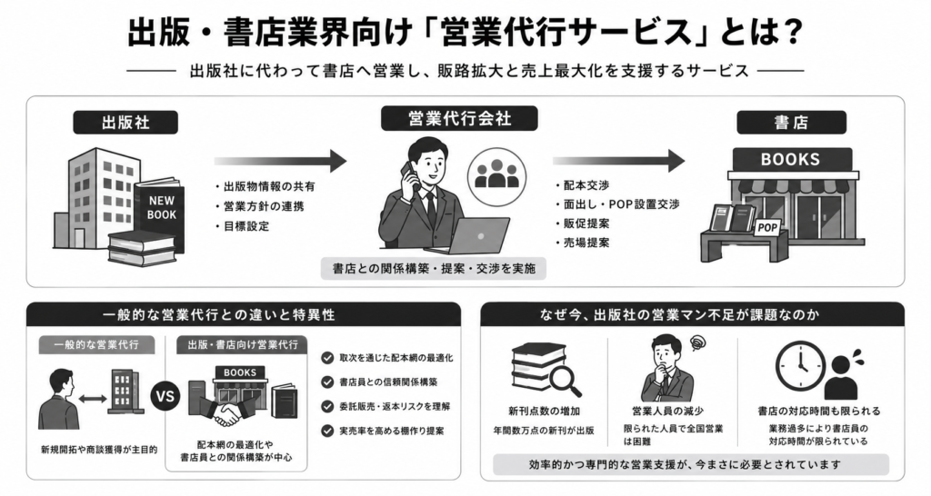 出版・書店業界向け「営業代行サービス」とは?