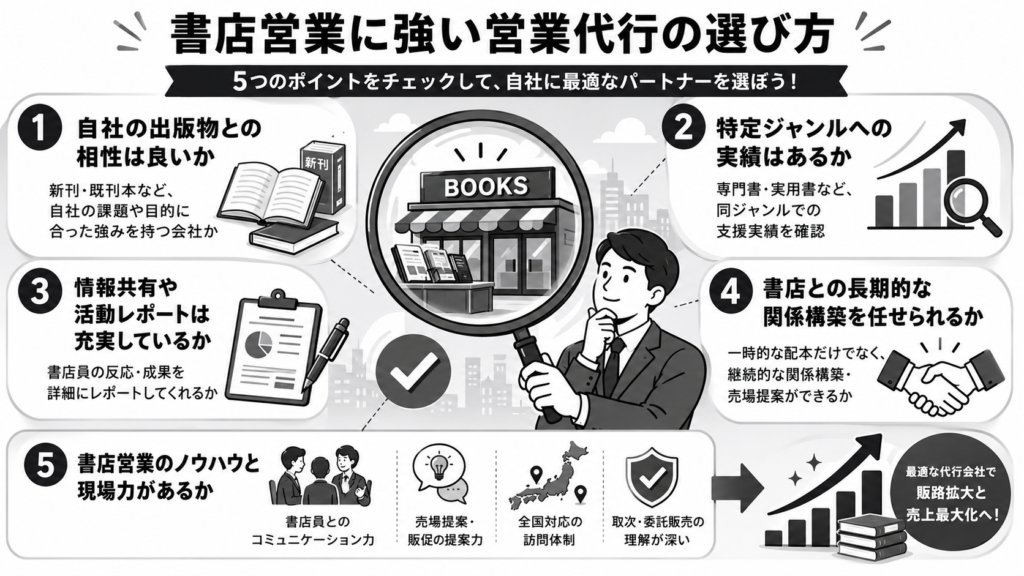 これで失敗しない!書店営業に強い代行会社の選び方を紹介します!