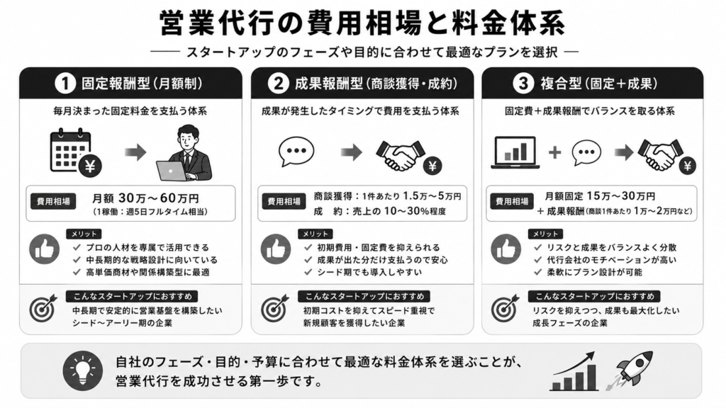 スタートアップ向け営業代行の費用相場と料金体系