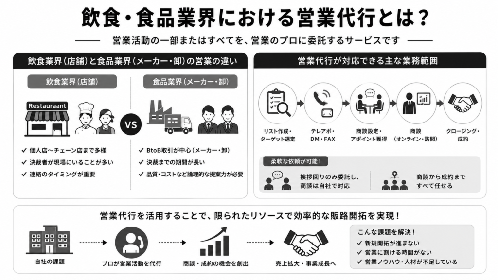 飲食業界・食品業界における営業代行とは?