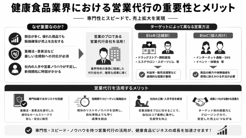 健康食品業界における営業代行の重要性と活用のメリット