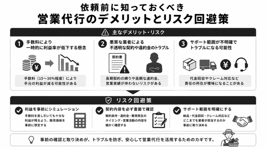 依頼前に知っておくべき営業代行のデメリットとリスク回避策