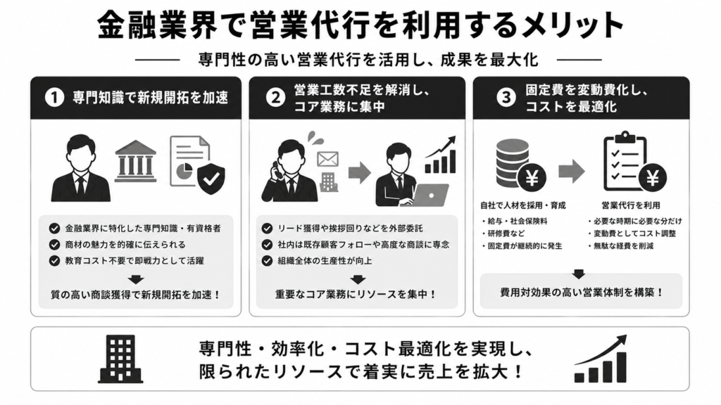 金融業界で営業代行を利用するメリット