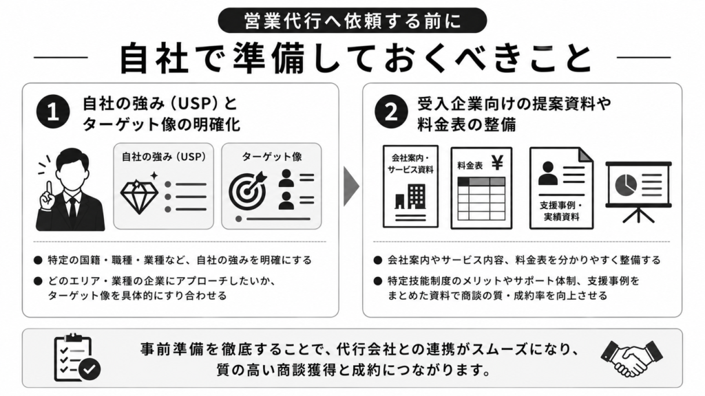 営業代行へ依頼する前に自社で準備しておくべきこと