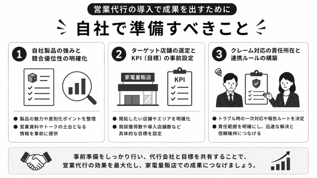 営業代行の導入で成果を出すために自社で準備すべきこと