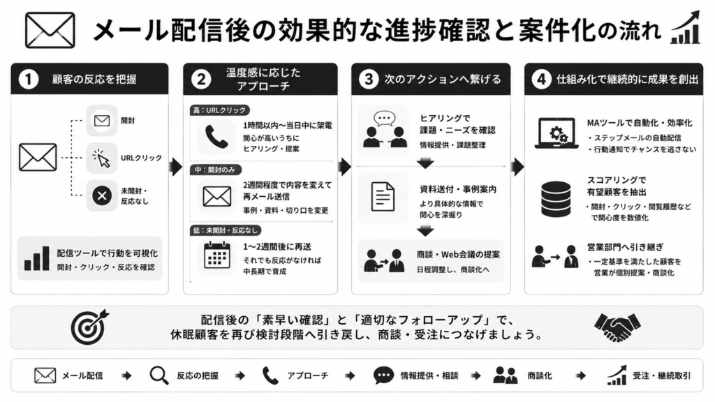 メール配信後の効果的な進捗確認と案件化