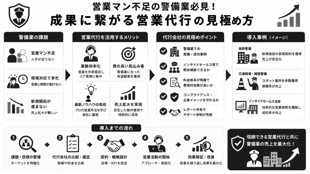 営業マン不足の警備業必見!成果に繋がる営業代行の見極め方