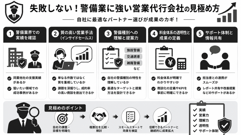 失敗しない!警備業に強い営業代行会社の見極め方