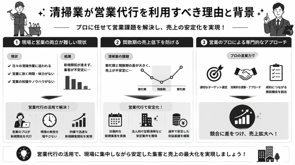 清掃業が営業代行を利用すべき理由と背景