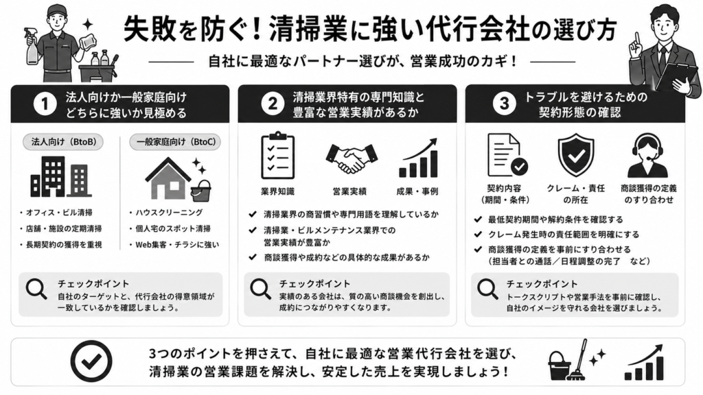 失敗を防ぐ清掃業に強い代行会社の選び方