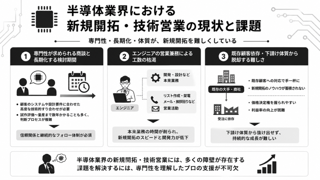半導体業界における新規開拓・技術営業の現状と課題