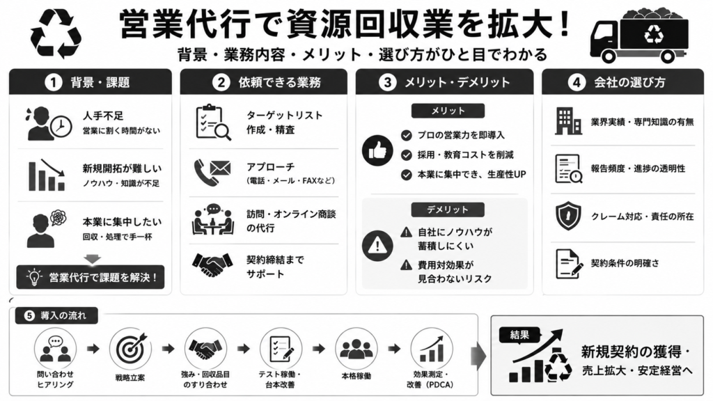 営業代行で資源回収業を拡大!活用する業界の背景と適した会社の選び方