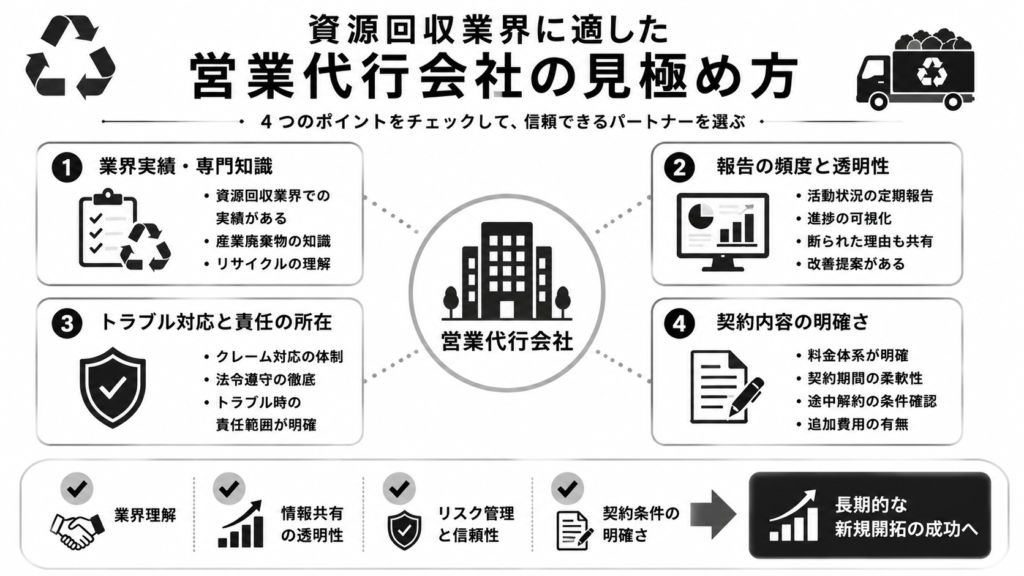資源回収業界に適した優良な営業代行会社の見極め方