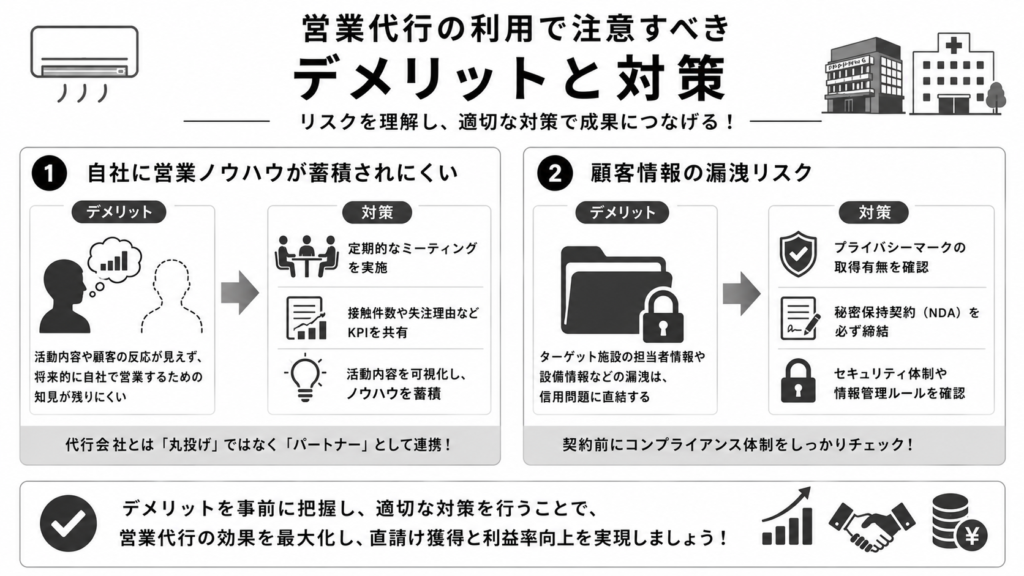 営業代行の利用で注意すべきデメリットと対策