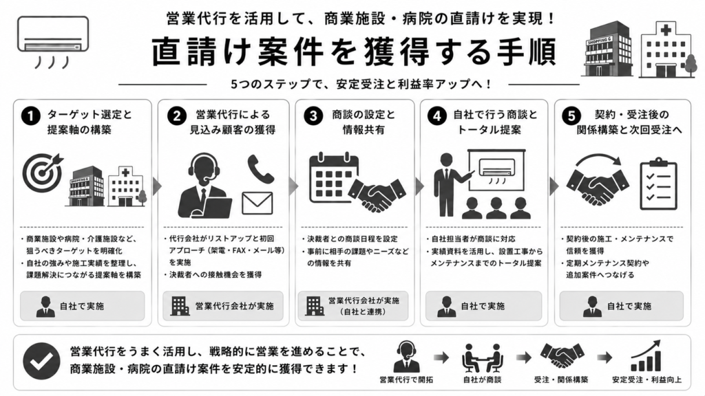 空調設備の直請け案件を獲得する手順