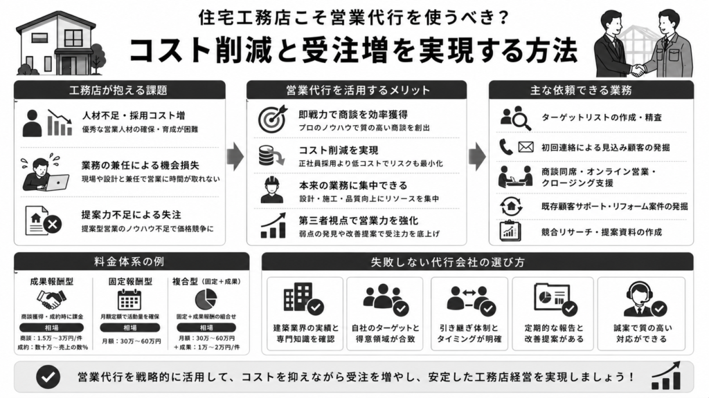 住宅工務店こそ営業代行を使うべき?コスト削減と受注増を実現する方法