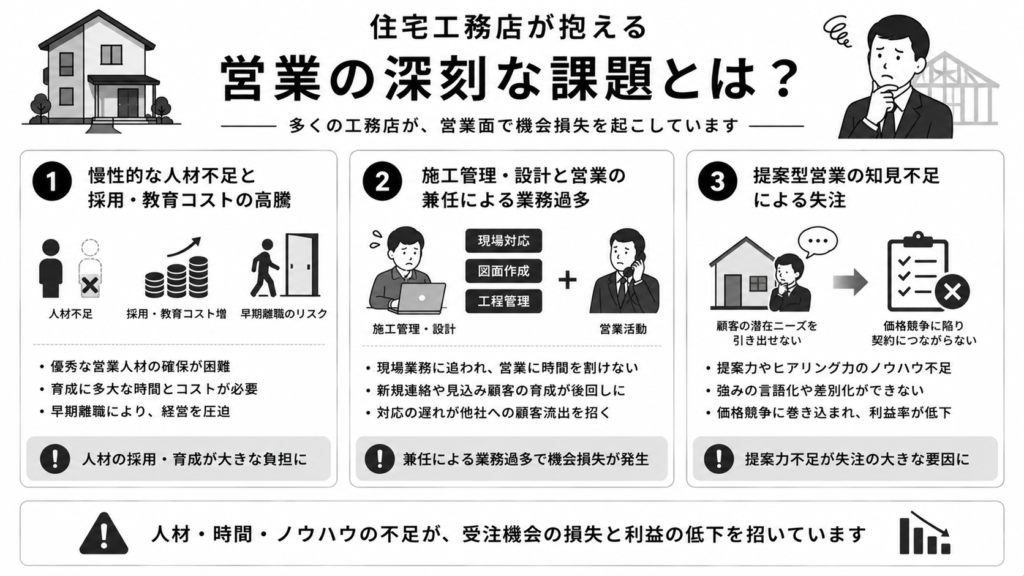 住宅工務店が抱える営業の深刻な課題とは?