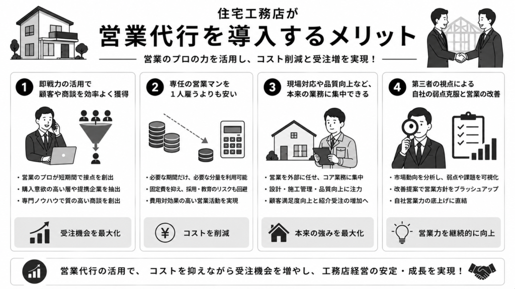 住宅工務店が営業代行を導入するメリット