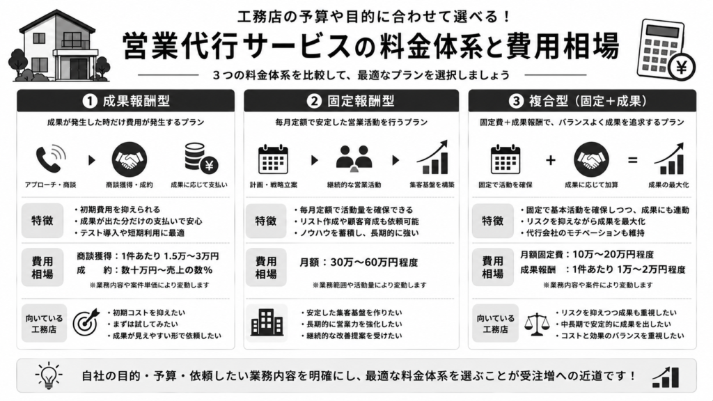営業代行サービスの料金体系と費用相場